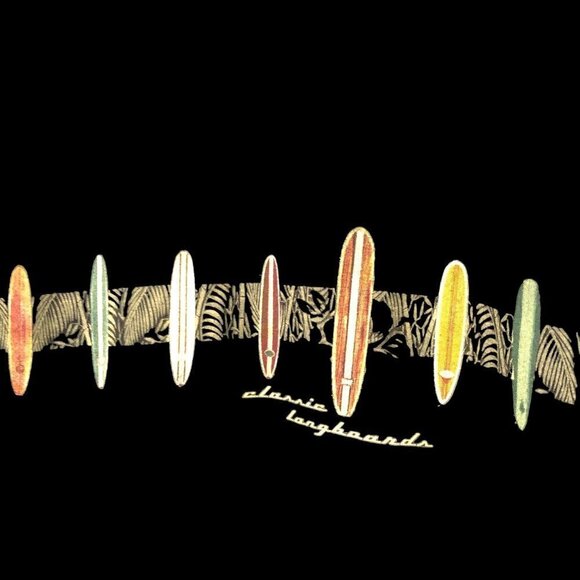 Classic Longboards Surfer Black Graphic Tee Men's Size L 42-44 EUC 100% Cotton - Picture 2 of 5